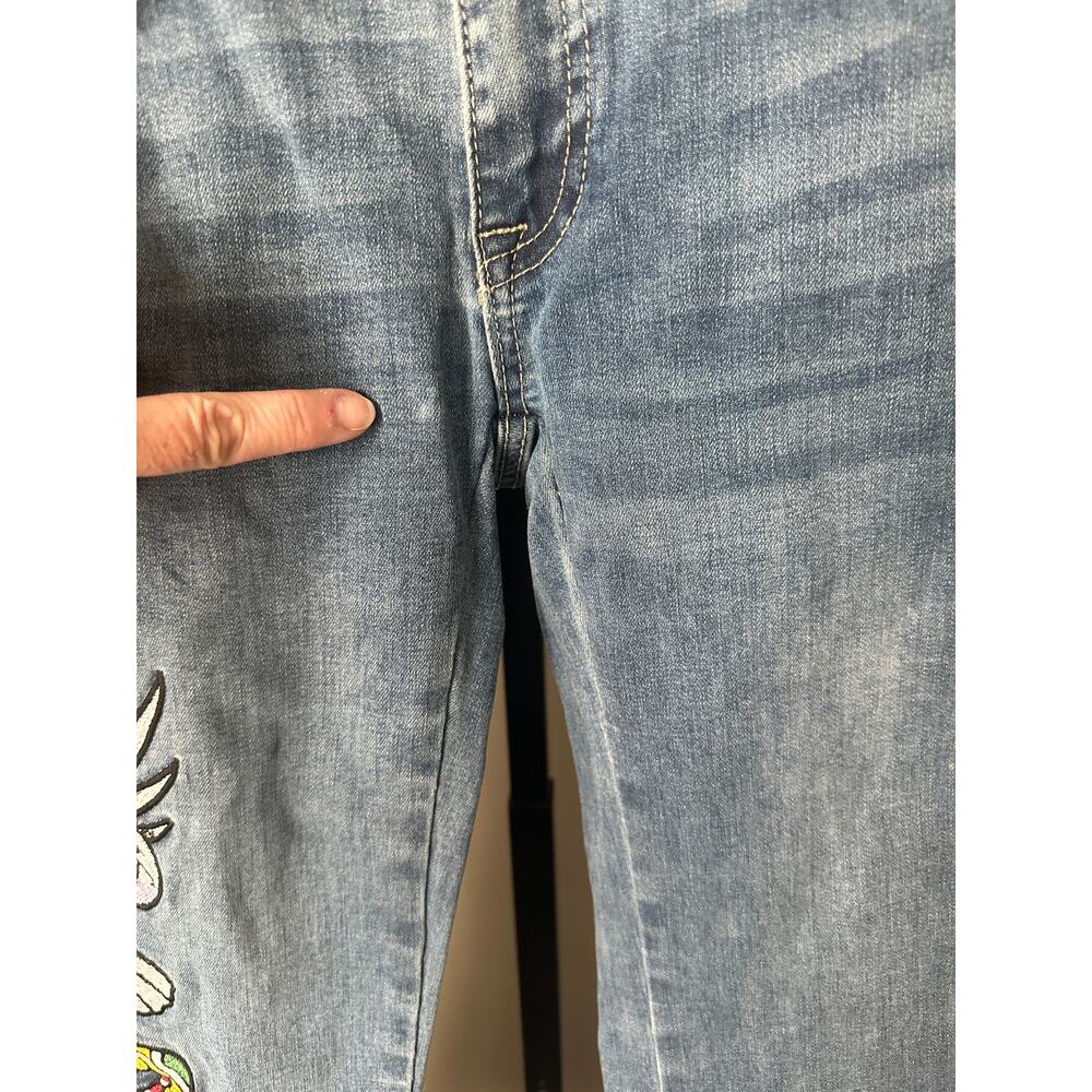 Ed Hardy Y2K Slim Fit Flare Jeans "New York" Dragon Embroidered Size 24 - Picture 9 of 9